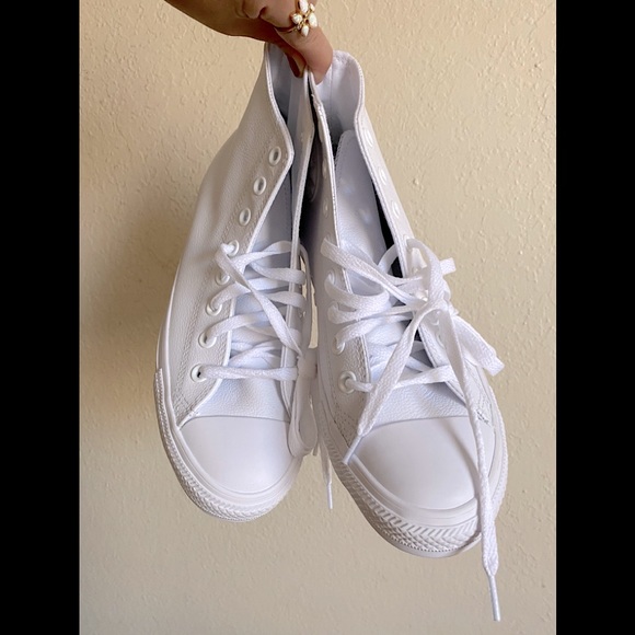 Converse Shoes - All White Leather Chucks (Converse)!